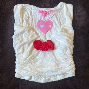 Dolls Kill | White Crop Top with Roses